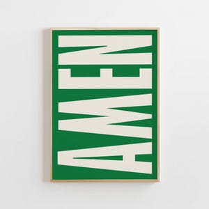 Amen Poster, Jesus Poster, Christian Poster, Christian Gifts, Retro Poster, Religious Wall Decor, Gallery Wall Art, Christian Wall Art