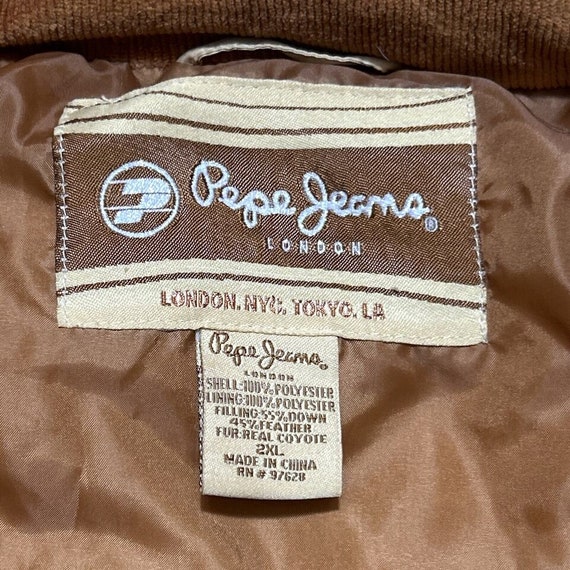 Vtg 90s Pepe Jeans Womens 2XL Down Puffer Jacket … - image 5