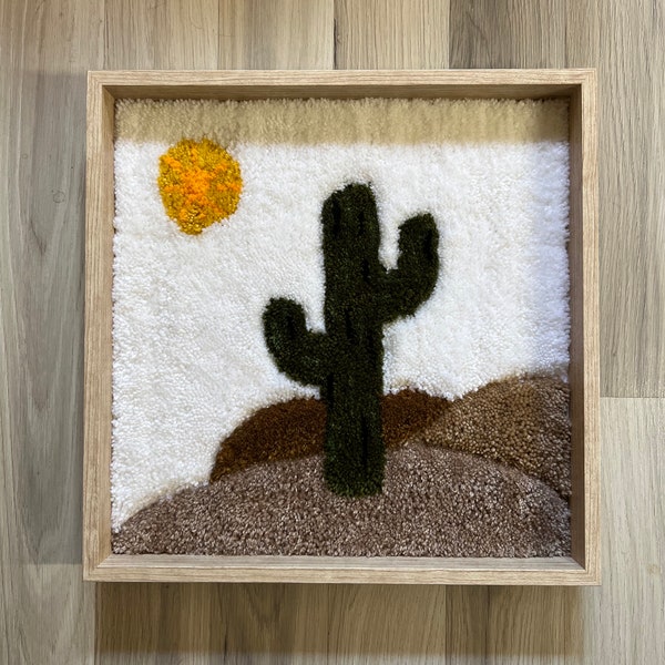 Tableau tufté cactus désert par Tuftugo