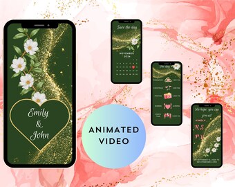 Smartphone Video Wedding Invitation: Modern Digital Template (Digital Download)