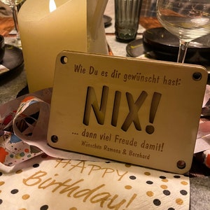 Wooden money gift card NIX | Personalized | Funny money gifts | Wooden card | Vouchers
