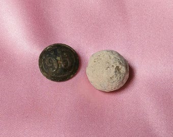1812 Guerre napoleoniche #95 Reggimento di fanteria Bottone e palla di moschetto calibro .69 M1777