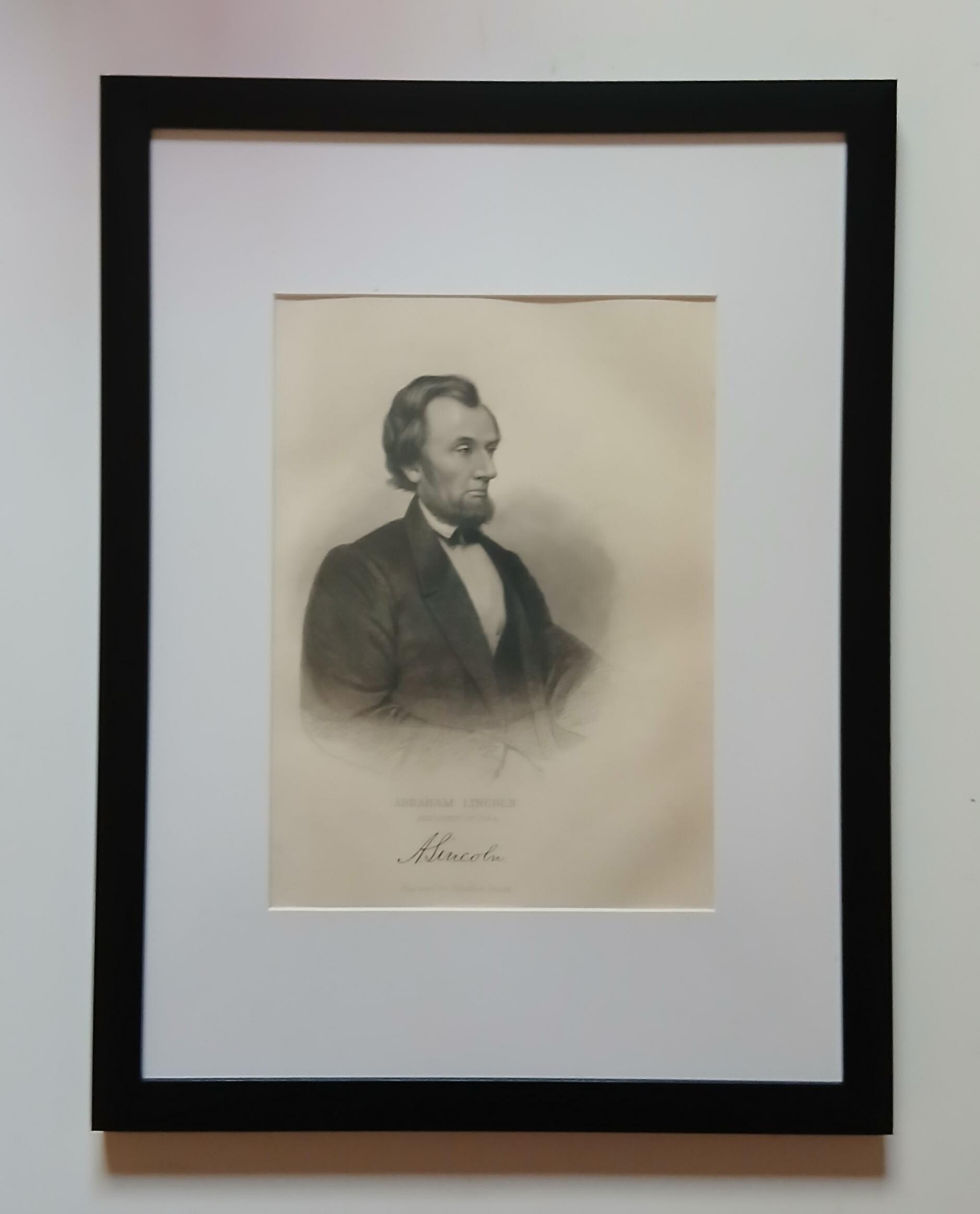 1861年、額入りの南北戦争時代のエイブラハム・リンカーン大統領の