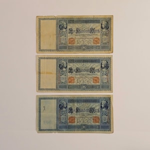 1910年 1000マルク ドイツ紙幣 - ライヒスバンクノート - 初版、美しい
