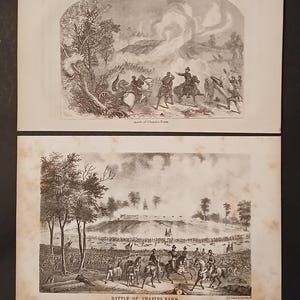 1865 Civil War Lithograph by P. S. Duval and Son, Philadelphia &quot;Battle of Chapins Farm&quot;