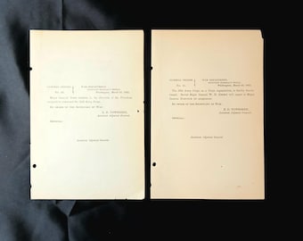 Bürgerkrieg Unionsarmee 1865 Paar Allgemeine Ordnungspapiere Nr.41 und Nr.44