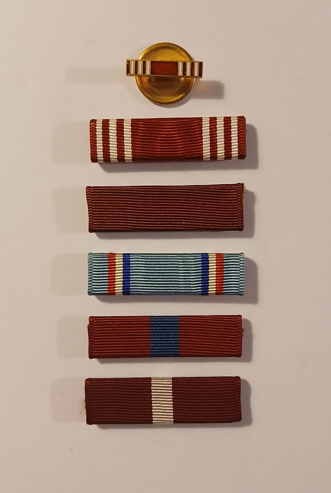 WWII Era Complete U.S. Service Branch Set of Good Conduct Award Ribbons ...