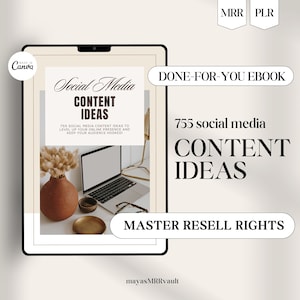 755 social media content ideas, MRR, Master Resell Rights, Private Label Rights, dfy ebook, ebook for resell, done for you, PLR ebook