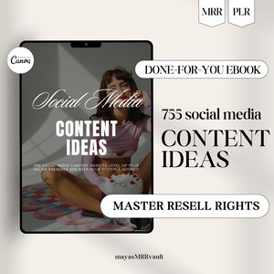 755 social media content ideas, MRR, Master Resell Rights, Private Label Rights, dfy ebook, ebook for resell, done for you, PLR ebook