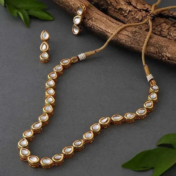 KUNDAN Crystals pearls choker necklace studs earrings,Asian Bridal Wedding Bollywood jewelry ethnic Indian Pakistani punjabi jewelry