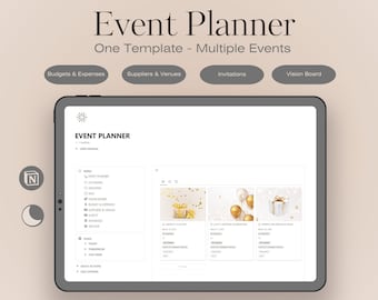 Notion Event Planner, Notion Event Organizer, Digital Event Planner, Notion Party Planner, Digital Party Planner Notion Template