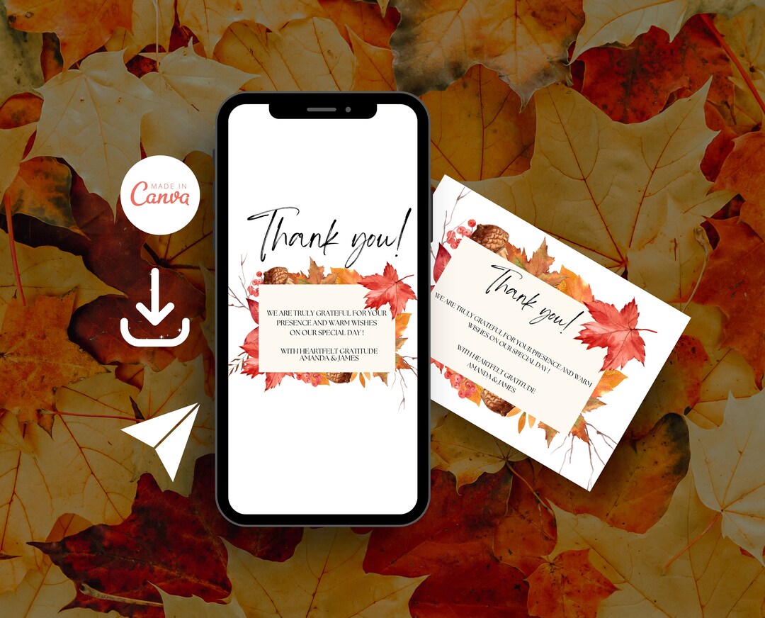 Editable Wedding Thank You Card, Wedding Reception Participation
