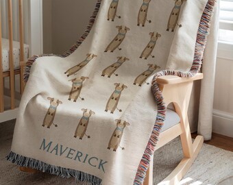 Personalized Baby Boy Blanket, Farm Animal Baby Blanket, Cow Baby Blanket, Custom Name Blanket, Woodland Nursery Decor, Baby Shower Gift