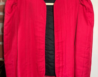 Jonquil Red Collarless Puff-Shoulder Quilted Blazer Jacket Size 10