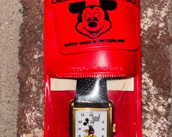 Vintage Bradley Mickey Mouse-horloge in tankstijl