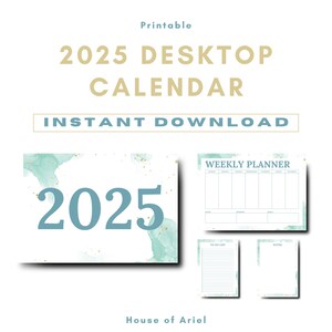 Printable 2025 Desktop Calendar Bundle With Weekly Planner, To-do List ...
