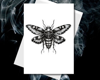 Death Head Moth Art Print Greetings card | insect Gift | Artist - Tom Wilkins