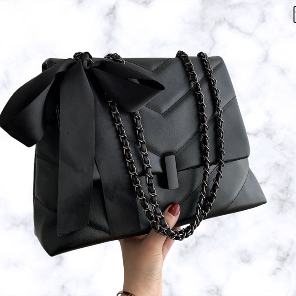 High Quality Casual PU Leather Chain Shoulder Bag: Fashionable Ladies Small Crossbody Bag for Women, Female Tote Messenger Bag