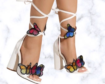 Sandales d'été à talons hauts pour femmes avec nœud papillon et bride à la cheville | Chaussures femme tripper Banquet - Chaussures mode été