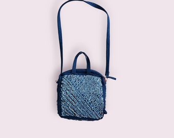 Bolso de jeans de mezclilla, bolso de hombro de mezclilla jeans mujeres bolso de hombro de mezclilla bordado bolso de mano estético, bolso de todos los días, bolso de mano de lona,