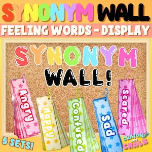 Synonym Rings - Feeling Words – Interactive Wall Display Vocabulary Builder