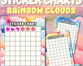 Sticker Chart Rainbow Clouds | Behaviour Management Tool | Reward Chart