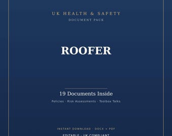 Roofing or Roofer Small Safety Contractor Pack
