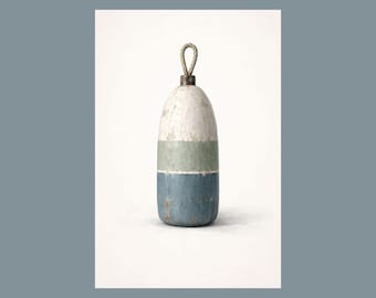 Coastal Buoy Wall Art Print – Minimal Nordic Nautical Style – Printable Download