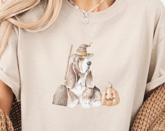 Hound Dog Mom, Halloween-hondenshirt, spookachtig seizoen, Halloweencadeau, pompoent-shirt, grappig Halloween-T-shirt, shirt hondenliefhebber, cadeau voor hondenliefhebber