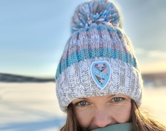 Winter Pastels Reflective Super Bobble Hat