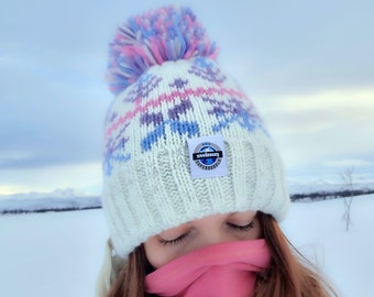 Pastel Ice Crystal Nordic Super Bobble Hat