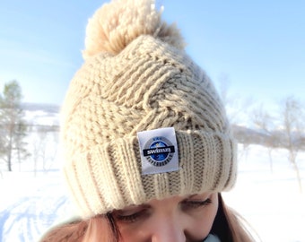 Oatmeal Patchwork Reflective Superbobble Hat