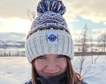 Heather Fairisle Reflective Super Bobble Hat