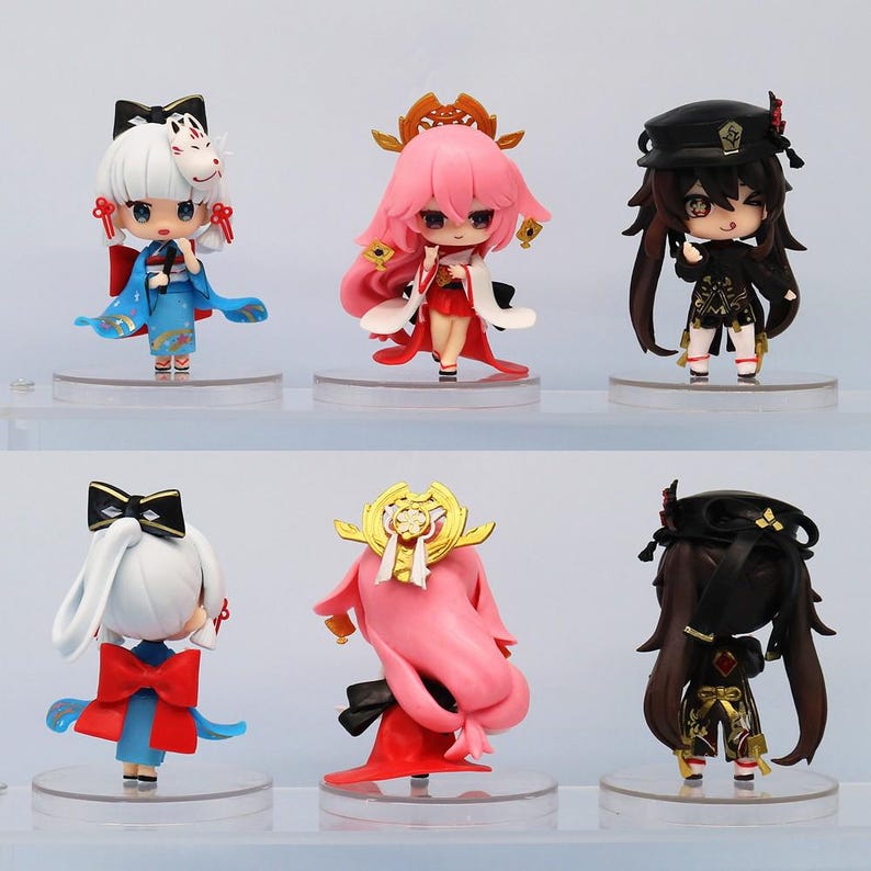 Figurine Miko Yae Q Version Assise - 13 Cm, PVC, Décoration Bureau Ou Collection Pour Fans D'Anime