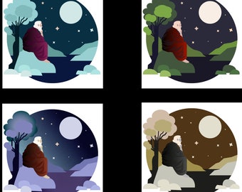 “Seasonal Meditation” Series - Set of 4 Digital Illustrations