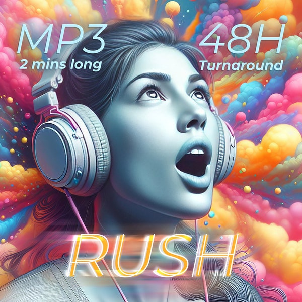 Personal Gift Song (MP3 File) "RUSH" package: A Mindfully Tailored Unforgettable Gift | 2 day turnaround, quick and affordable.