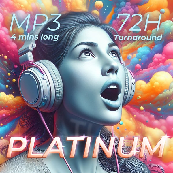 Personal Gift Song (MP3 File) "PLATINUM" package: An Unforgettable Gift | 3 day turnaround, a longer song, revise until perfect.