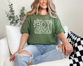 Boy Mama Leopard Print Graphic Tee