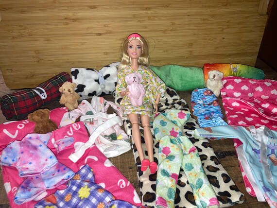 Barbie Doll Sleeping Bag and Pajama Set barbie Doll Sleepwear Barbie Doll Pjs and Accessories Barbie Playsets Etsy