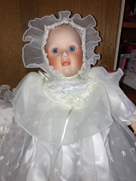 Vintage Bisque Porcelain Danbury Mint Christening Collector Doll Etsy
