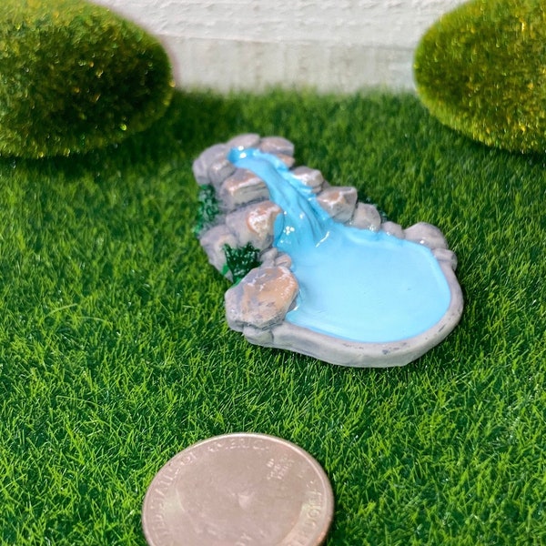 Miniature Micro Waterfall Pond for Fairy Garden or Plant Decor