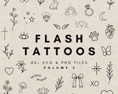 Flash Tattoo Bundle, Fineline Outline Tattoo, Fake Tattoo Clipart, Custom Temporary Tattoos, Bachelorette Tattoo, Minimalist Sleeve Tattoo