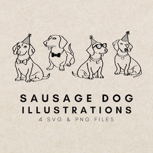 Dackel Clipart SVG, Hunderassen PNG, Weiner Hund Silhouette, Welpe Schnittdatei, digitaler Download, Dackel digitaler Download, Schnittdatei SVG