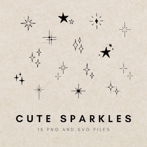 Pacote de estrelas brilhantes e brilhantes, clipart brilhante, SVG brilhante, clipart brilhante, PNG brilhante, clipart de estrela, clipart vetorial