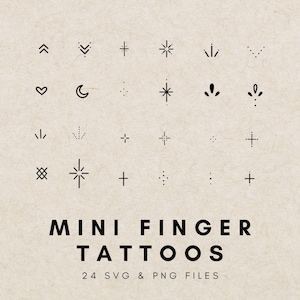 Handtatoeage dotwork illustratie, kleine vinger tattoo bundel, aangepaste tattoo clipart, tattoo stencil, dotwork tijdelijke tattoo clipart