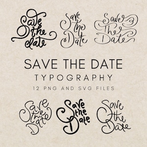 Tipografía original para guardar la fecha, texto manuscrito para boda a medida, diseño de fuente cursiva encantadora, papelería para boda, SVG para scrapbooking, corte Cricut