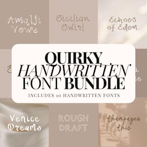 Paquete de fuentes manuscritas, fuente caligráfica para logotipos, fuentes cursivas para escritura a mano, paquete de garabatos, fuentes extravagantes para bodas, fuente para creación de logotipos