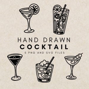 Immagini di bevande cocktail disegnate a mano, Dirty Espresso Whiskey Martini, Clipart di bicchieri Tumbler, Cocktail d'autore, Cocktail di vodka e whisky