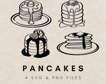 Pancake Clipart Bundle: Breakfast Food PNG, SVG (Digital Download)