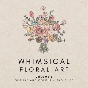 Bouquet de fleurs dessinés à la main, répétition de mariage de fleurs sauvages, clipart botanique fantaisiste, oeuvre d'art numérique à l'aquarelle, illustration de ligne moderne